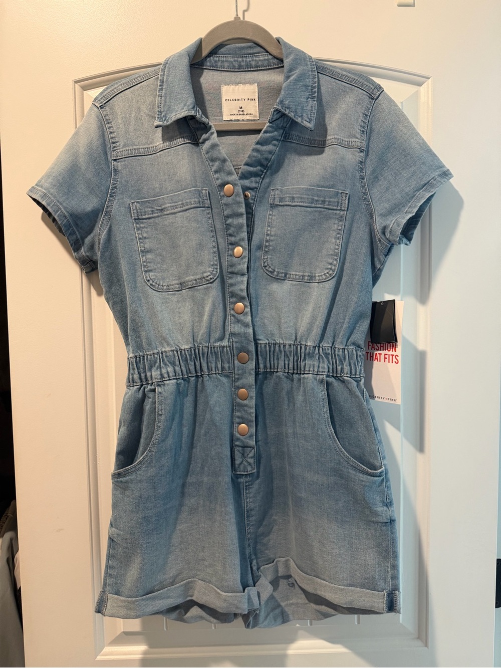 Celebrity Pink Light Blue Denim One-Piece Romper